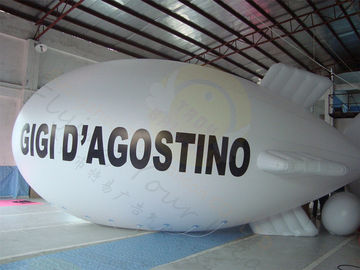 Τεράστια διογκώσιμη άσπρη ελαστική UV προστατευμένη εκτύπωση μπαλονιών αέρα Zeppelin