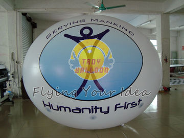 Γιγαντιαίο ωοειδές μπαλόνι με το λογότυπο που τυπώνεται για τα αθλητικά θεάματα, διογκώσιμα επίγεια μπαλόνια