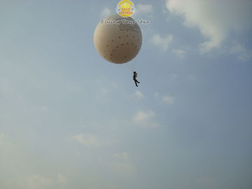 Άσπρο μεγάλο αλεξίπυρο και αδιάβροχο τυπωμένο διογκώσιμο μπαλόνι ηλίου με τα συστήματα φωτισμού